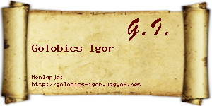 Golobics Igor névjegykártya